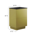 Modway Quantum 24" Bathroom Vanity - Black/Gold-8" Centerset Holes
