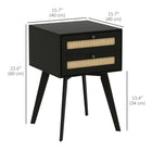 HOMCOM Bedside Tables - Black - Set of 2-Versatile: use as a bedside table, sofa side table, hallway table and more