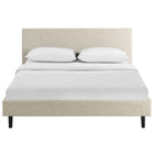 Modway Anya Fabric Full Bed - Beige-Non-Marking Foot Caps