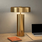Hudson&Canal Nash 24" Tall Table Lamp with Metal Shade - Brass/Brass-Includes a 6 ft. cord with rotary socket switch
