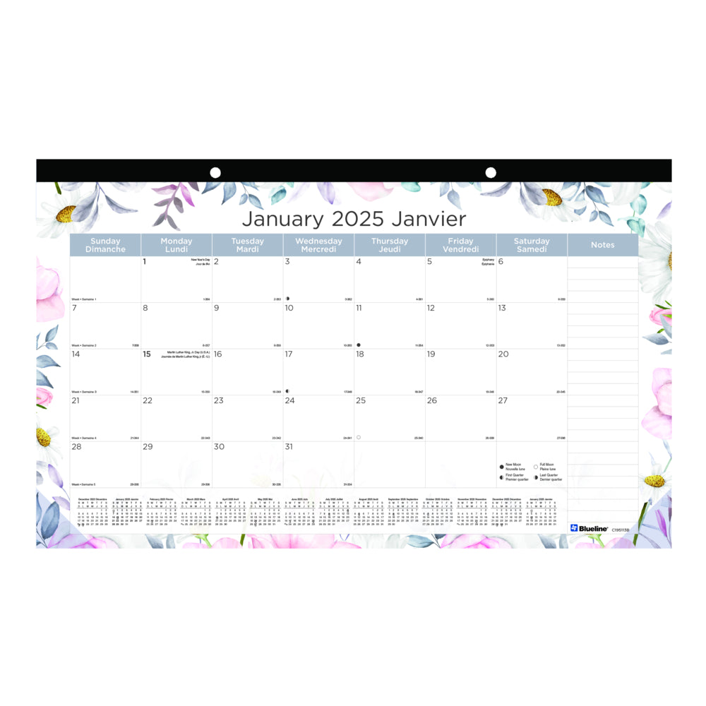 Blueline Academic Monthly Desk Pad Calendar | July 2025-July 2026, 21.25x16 Inches, 13-Month Planner