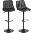 HOMCOM Adjustable Leathaire Swivel Bar Stools with Back - Black - 2 Pack-Set of two chairs for a stylish and coordinated look
