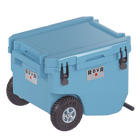RovR RollR 60 Quart Wheeled Hard Cooler with Tow Handle - South Pacific-New RapidLock Latches create an airtight seal and offer fast, easy-to-use access to the party
