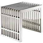 Modway Gridiron Benches Set of 2 - Silver-Long Bench: Perfect modern bench or table