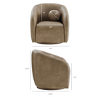 Modway Holland Swivel Vegan Leather Armchair - Mushroom-Plush Foam Padding and Spring Coil Support