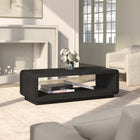 Hudson&Canal Lonni 47" Wide Rectangular Coffee Table - Black Grain-Features easy assembly