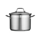 Tramontina Gourmet 6 Qt Stainless Steel Pasta Cooker with Lid - 3 Piece Set-Riveted, cast stainless steel handles