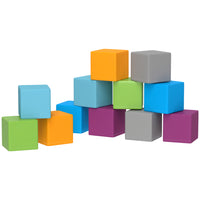 Soozier Toddlers Soft Play Foam Blocks 12-Piece Set  - Dark Colours-Suitable for use in school, daycare, or at home 