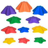 Outsunny Larger Size Balance Stepping Stones with Non-slip Bottom - Multicoloured - Set of 11-A fun active toy for children to develop their balance and coordination 
