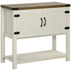 HOMCOM 35.4" L Kitchen Storage Cabinet - White-Vintage design, ideal for living room, bedroom, kitchen, office and dining room