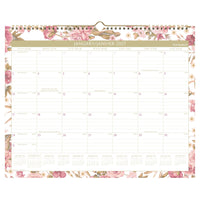 AT-A-GLANCE 2027 Wall Calendar - 12" H x 15" W - Badge Floral - Bilingual-Page size: 11-7/8" H x 14-7/8" W
