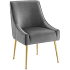 Modway Discern Pleated Back Upholstered Performance Velvet Dining Chair - Grey-Dining Room or Accent Chair