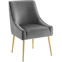 Modway Discern Pleated Back Upholstered Performance Velvet Dining Chair - Grey-Dining Room or Accent Chair