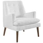 Modway Leisure Upholstered Lounge Chair - White-100% Polyester Upholstery