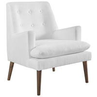 Modway Leisure Upholstered Lounge Chair - White-100% Polyester Upholstery