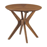 Modway Crossroads 24" Round Wood Side Table - Walnut-Mid Century Modern Side Table