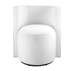 Modway Della Performance Velvet Fabric Swivel Chair - White-Weight Capacity: 330 lb