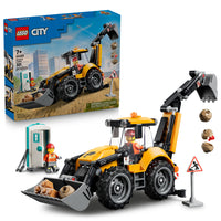 LEGO City Great Vehicles Yellow Backhoe Loader-LEGO City Yellow Backhoe Loader construction site toy