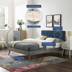Modway Bridgette Wood Twin Platform Bed with Splayed Legs - Grey Azure-8
