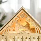 HOMCOM Christmas Advent Calendar with Countdown Drawers - Bible Characters - Natural Wood-Suitable for home or office, on the table, mantle, desk, or fireplace 
