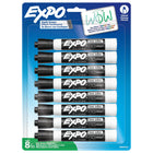 Expo Dry Erase Markers - Low Odour Ink - Chisel Tip - Black - 8 Pack-Dry erase markers with the most vibrant ink yet from Expo