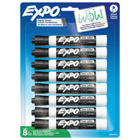 Expo Dry Erase Markers - Low Odour Ink - Chisel Tip - Black - 8 Pack-Dry erase markers with the most vibrant ink yet from Expo