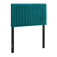 Modway Keira Performance Velvet Twin Headboard - Teal-Contemporary Modern Headboard
