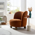 Modway Monroe Performance Velvet Accent Chair - Rust Walnut-Dense Foam Padding