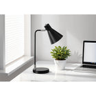 Monarch Specialties 17" H Contemporary Table Lamp - Black Metal / Silver Metal-The convenient on/off rocker switch allows for easy operation with a 40W bulb (not included), ensuring that you can quickly adjust the lighting to suit any occasion