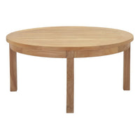Modway Marina Outdoor Patio Teak Round Coffee Table - Natural-Solid teak wood construction