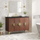 Modway Daylight 48" Bathroom Vanity - Black/Walnut-Ceramic Sink Basin