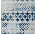 Modway Reflect Giada Abstract Diamond Moroccan Trellis Indoor/Outdoor Area Rug - 5 ft W x 8 ft L - Ivory/Blue-High Density / Machine-Woven