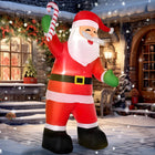 HOMCOM 8' Lit Inflatable Santa with Candy Cane Christmas Yard Decoration-Deflates for easy storage (when you're not dazzling your neighbours) 