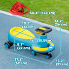 Qaba Kids Wiggle Swing Car, No Batteries w/Parent Traction Rope, Music - Blue-16 musical tunes and colourful lights included 