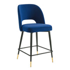 Modway Rouse Performance Velvet Counter Stool - Navy-Glam Deco Counter Stool