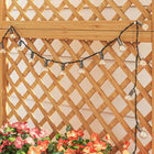 Outsunny Raised Garden Bed with Trellis - Yellow-Made of fir wood and designed to be placed outdoors
