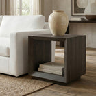 Hudson&Canal Tannen Rectangular Side Table - 22" W - Alder Brown-Features easy assembly
