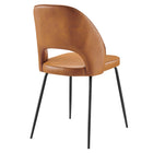 Modway Nico Vegan Leather Dining Chair - Black/Tan - 2 Pack-Chair Weight Capacity: 331 lbs.