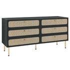 Modway Chaucer 6-Drawer Dresser - Black-Modern 6-Drawer Dresser