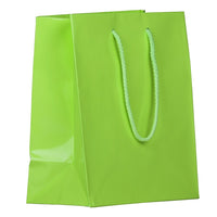 JAM Paper Glossy Gift Bags - Medium - 8" x 4" x 10" - Lime - 6 Pack (672GLlga)-Glossy gift bag