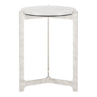 Zuo Barmas Side Table - White/Silver-Natural Marble round shape tabletop