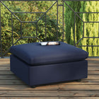 Modway Commix Overstuffed Outdoor Patio Ottoman - Navy-All-Weather Cushion Covers