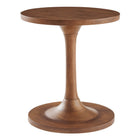 Modway Lina Round Wood Side Table - Walnut-Solid Mango Wood