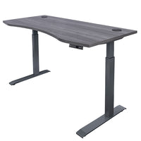 Motionwise M3 PRO Series Ergonomic Curve 30" x 60" Electric Sit-Stand Desk with Dual Motors - Rustic Grey-Electric Height Adjustment: Seamlessly switch between sitting and standing with a height range of 28” to 48”, helping reduce back pain and improve posture during long workdays, with a sturdy dual-motor system for smoother, faster height adjustments