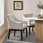 Modway Alton Fabric Upholstered Dining Armchair - Salt Black-Fixed Seat Cushion