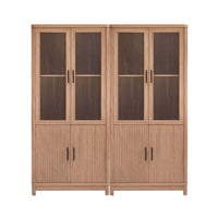 Manhattan Comfort Jodie 31" Mid-Century Modern Bookcase - Maple - Set of 2-Mid-Century Modern Bookcase for Home Office, Living Room, and Extra Storage Use. Set of 2