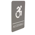 Headline Sign Dynamic In-Motion Accessible Symbol ADA Sign - 6" x 9" - Grey/White-Mounting tape included
