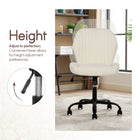 Elle Decor Kylian Fabric Task Chair - Cream-Easy-adjust lever for height customization and recline positioning with tilt tension control knob