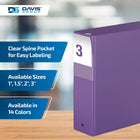 Davis Group Premium Economy Binder - Round Ring - 3" - Purple - 6 Pack-Round Ring, Non-Locking