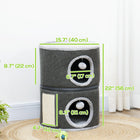 PawHut 2-Story Cat Condo Barrel Tree with Hideaways and Scratching Board-Sisal scratching board aids in scratching and protecting furniture 